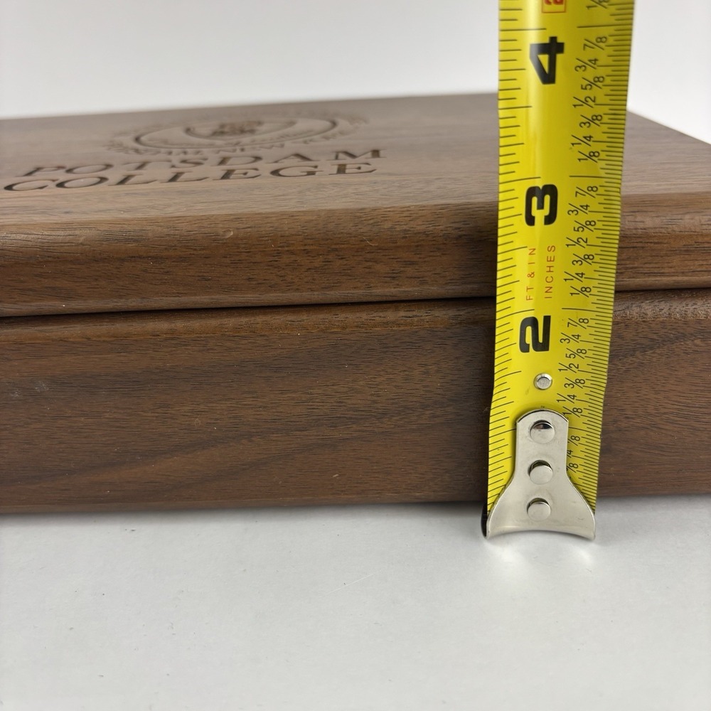 Potsdam College Walnut Wood Box Jewelry The State University Of New York - Picture 9 of 9